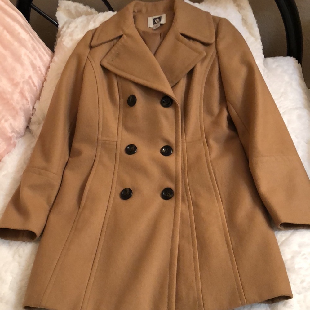 Wool-blend car coat
